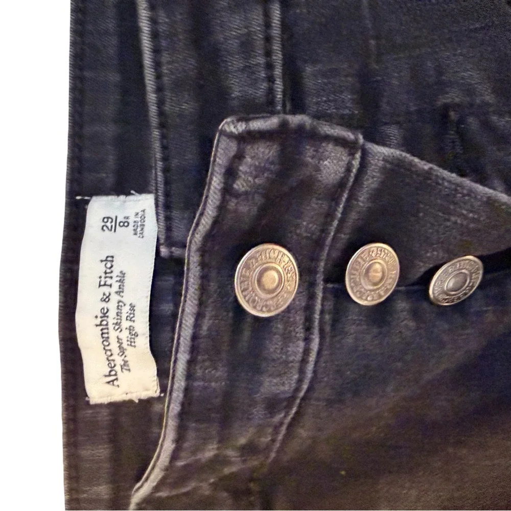 Abercrombie &  Fitch, Super Skinny Ankle High Rise Black‎ Jeans, Size 8/29, NWOT